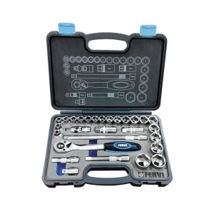 Set chiavi a bussola da 1/2" 28 pezzi Fervi S328