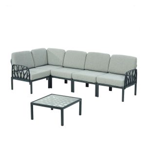 Set da giardino angolare con tavolino Garda